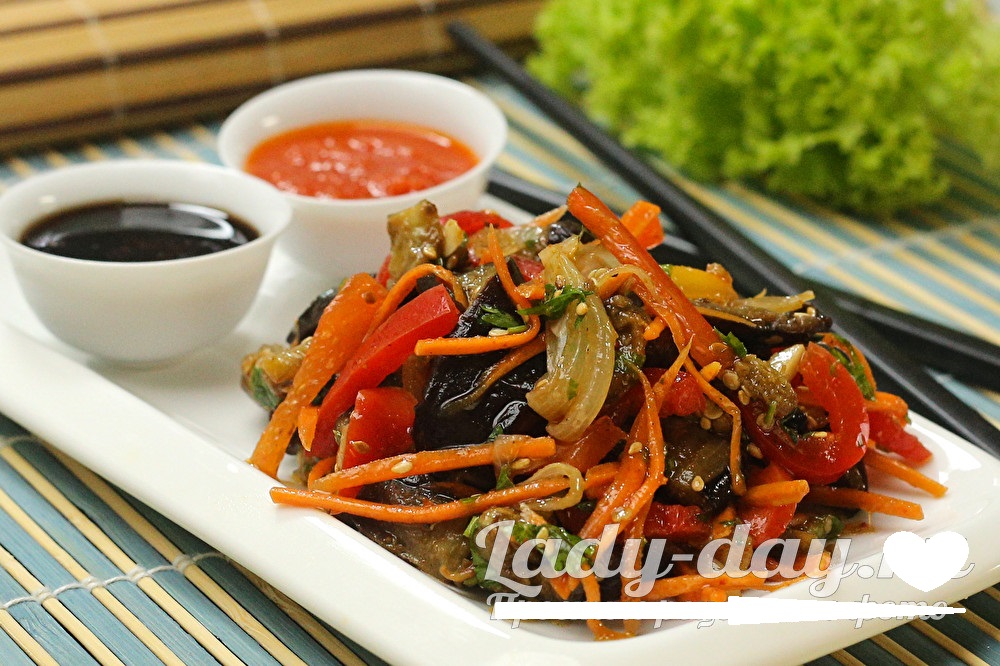 Перший рецепт салату з баклажанів по-корейськи