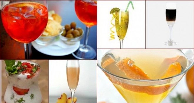 Рецепти коктейлів з ігристим шампанським та іншими спиртними напоями