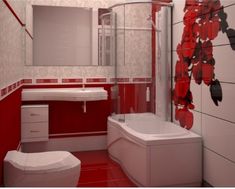 Червона ванна кімната