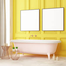 Жовтий колір в інтер’єрі ванної кімнати