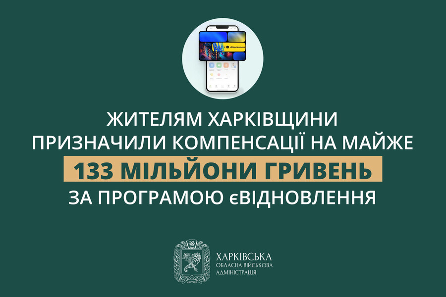 Компенсації на майже 133 мільйони гривень призначили жителям Харківщини для відновлення житла