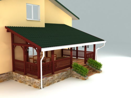 Спорудження даху і підлоги для веранди