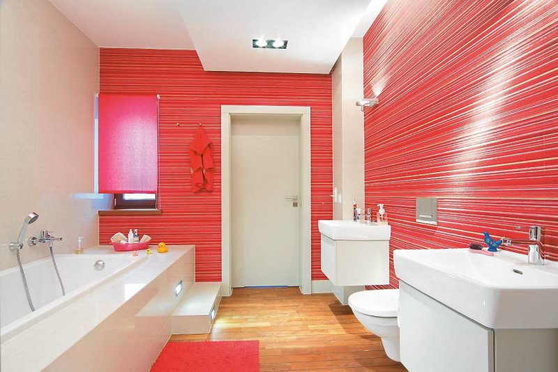 Чорно червона ванна кімната