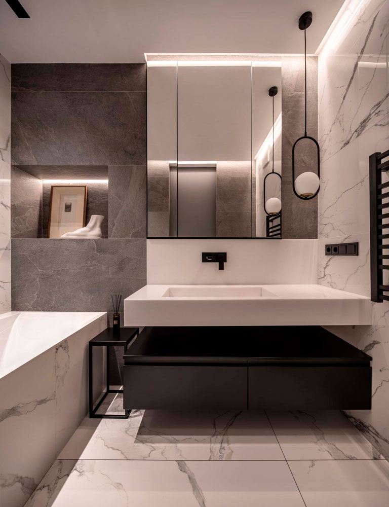 Сіра ванна кімната – дизайн та ідеї